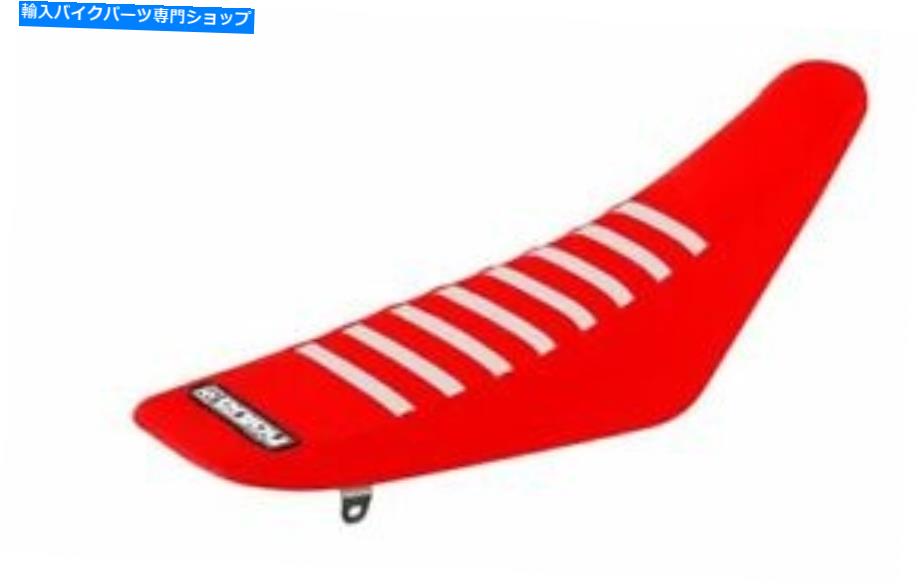 シート ホンダCRF 450 R 2005 - 2008リブベッドグリッパーシートカバーすべての赤ホワイトリブ Honda CRF 450 R 2005 - 2008 Ribbed Gripper Seat Cover All Red White Ribs Enjoy【並行輸入品】
