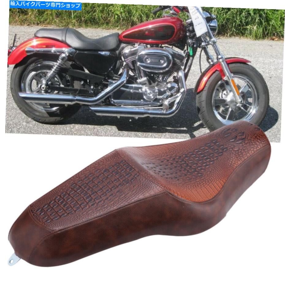 シート Harley Sportster 883カスタムXL1200Cのための茶色の2つのドライバーの助手席 Brown Two up Driver Passenger Seat For Harley Sportster 883 Custom XL1200C Low|Us Custom Parts Shop USDM
