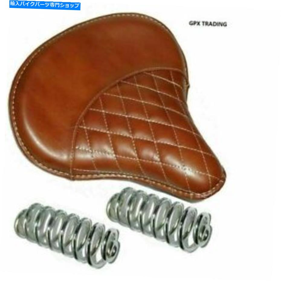 シート ロイヤルオートバイスタンダードのためのスプリングスブラウンが付いている革サドルソロの座席 Leather Saddle Solo Seat With Springs Brown For Royal Motorcycle Standard【並行輸入品】|Us Custom Parts Shop USDM