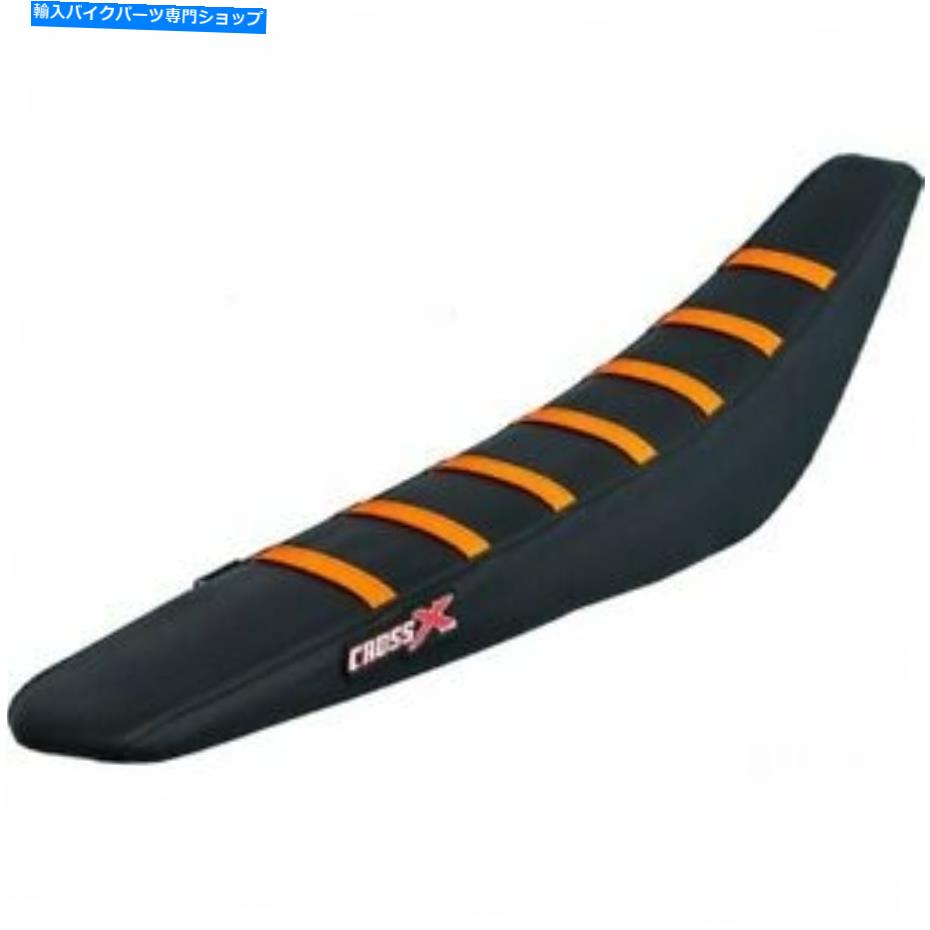 シート クロス×リブ付きシートカバーブラック/オレンジストライプKTM 300 EXC H 4日2017 Cross X Ribbed Seat Cover Black / Orange Stripes KTM 300 EXC H SIXDAYS 2017【並行輸入品】
