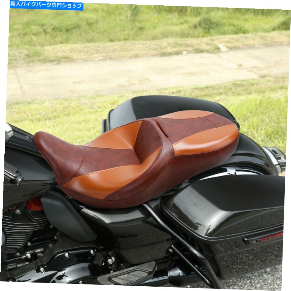 シート ライダー旅客レザーシートフィットハーレーツーリングエレクトラロードグライドキング14 + Rider Passenger Leather Seat Fit For Harley Touring Electra Road Glide King 14+【並行輸入品】