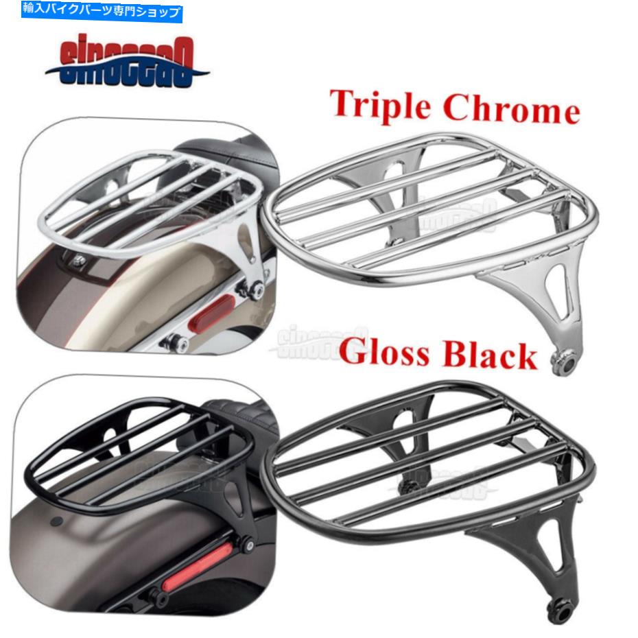 シート Harley Suftail Flsl FXBB用クロームブラックリアソロシート収納荷物ラック Chrome Black Rear Solo Seat Storage Luggage Rack For Harley Softail FLSL FXBB【並行輸入品】|Us Custom Parts Shop USDM