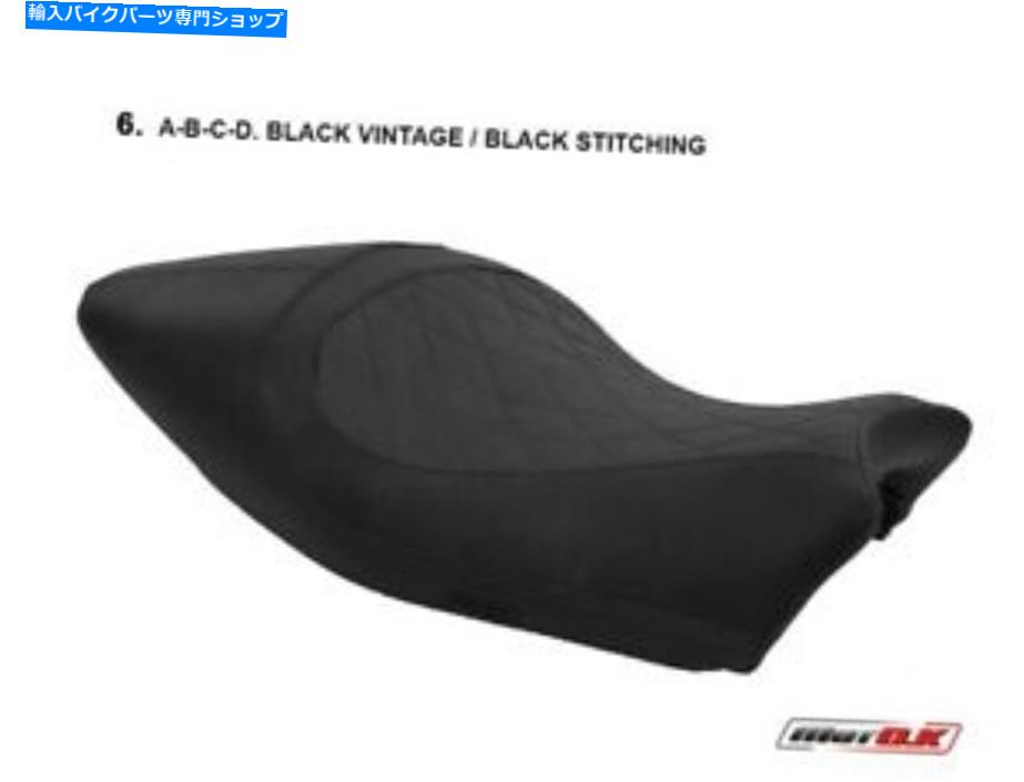 シート Ducati Monster 821/1200 - 2014-2016 Motok Seat Coverブラックヴィンテージステッチ Ducati MONSTER 821/1200 - 2014-2016 MotoK Seat Cover Black Vintage Stitching【並行輸入品】