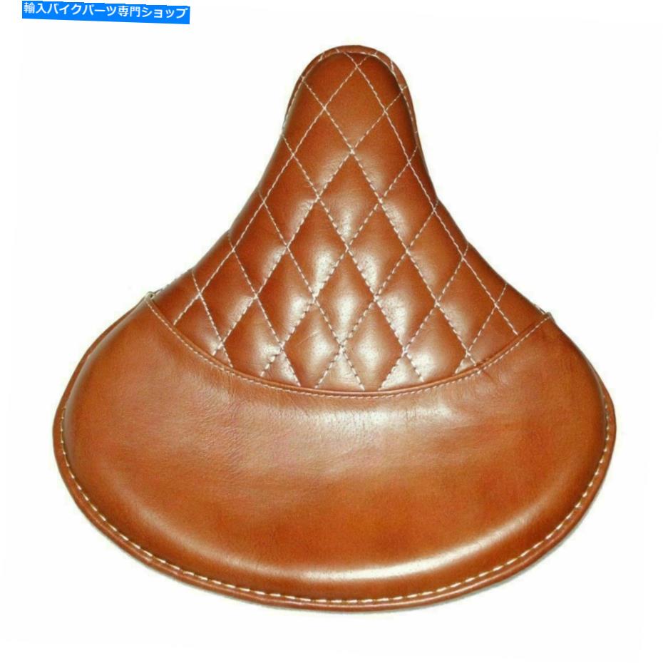 シート ロイヤルエンフィールドクラシックのためのレザーフロントソロブラウンサドルシートダイヤモンドステッチ Leather Front Solo Brown Saddle Seat Diamond Stitch for Royal Enfield Classic【並行輸入品】