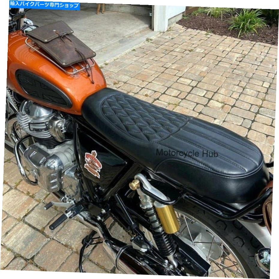 シート ロイヤルエンフィールドインターセプターコンチネンタルGTのための黒いフェイクレザーデュアルシート Black Faux Leather Dual Seat For Royal Enfield Interceptor Continental GT【並行輸入品】｜Us Custom Parts Shop USDM