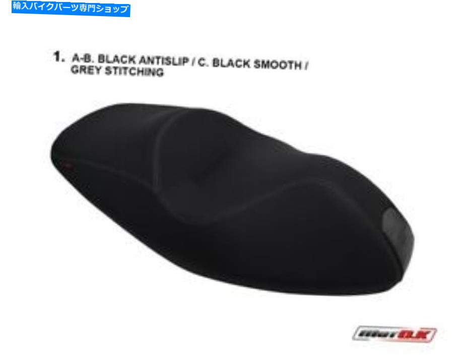 シート Aprilia Atlantic 300 2010-2012 Motok Seat Coverブラックカラー - グレーステッチ Aprilia Atlantic 300 2010-2012 MotoK Seat cover BLACK Color - GREY Stitching【並行輸入品】