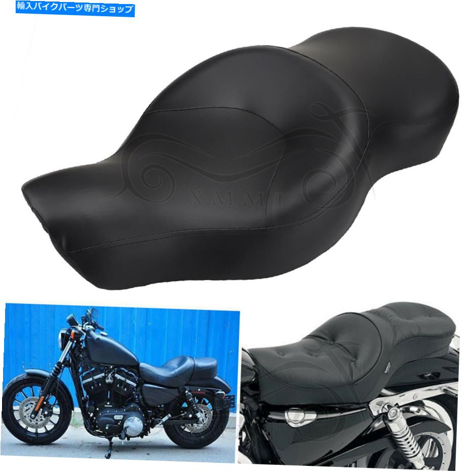 シート ハーレー40のためのブラックツーアップ旅客運転ライダーシート883 Black Two Up Passenger Driver Rider Seat For Harley Forty Eight XL1200X Iron 883【並行輸入品】