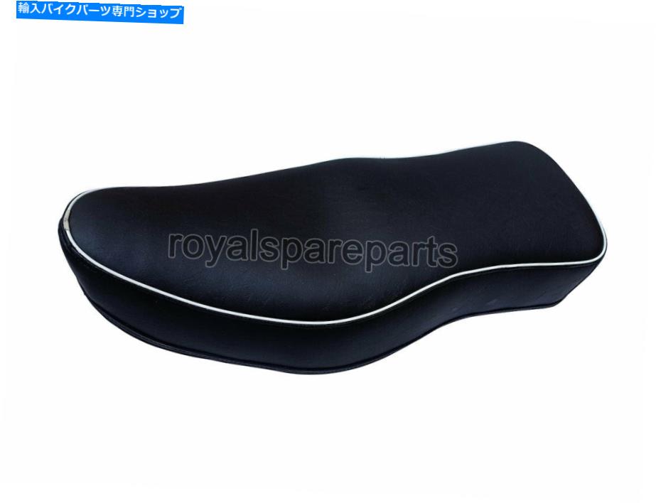 シート BSAのための白いビーズの完全なデュアルシートブラックの皮革 Leatherite with White Beading Complete Dual Seat Black For BSA【並行輸入品】