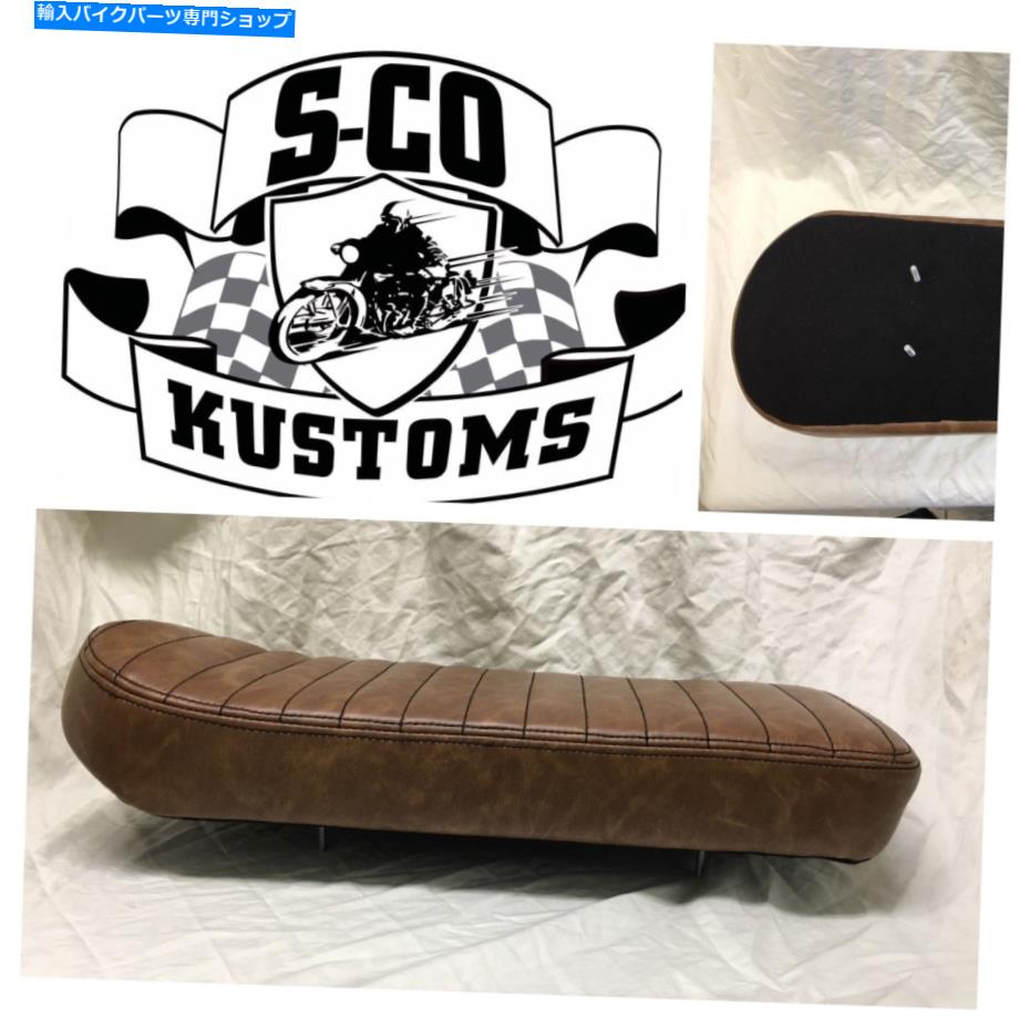 シート オートバイシート、スクランブラ、カフェレーサー、トラッカー、レザー、S24LBL3U Motorcycle Seat, Scrambler, Cafe Racer, Tracker, LEATHER, S24LBL3U【並行輸入品】