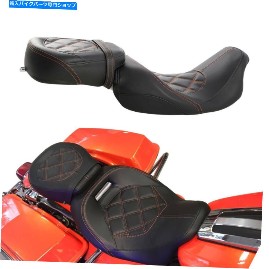 シート ハーレーストリートグライドのためのレザードライバーの助手席09-20ロードキング09-20 18 Leather Driver Passenger Seat For Harley Street Glide 09-20 Road King 09-20 18【並行輸入品】