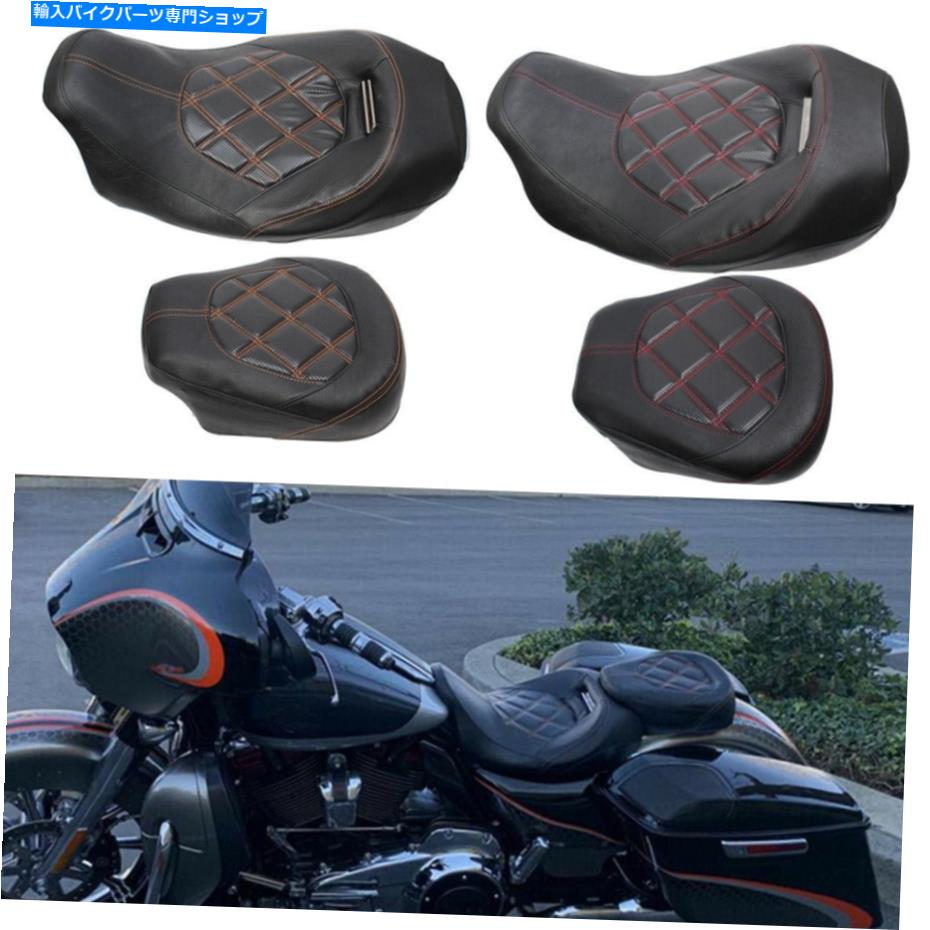シート スティートグライド2009-21 20アメリカのための赤ステッチドライバの助手席フィット Red Stitching Driver Passenger Seat Fit For Touring Street Glide 2009-21 20 US【並行輸入品】