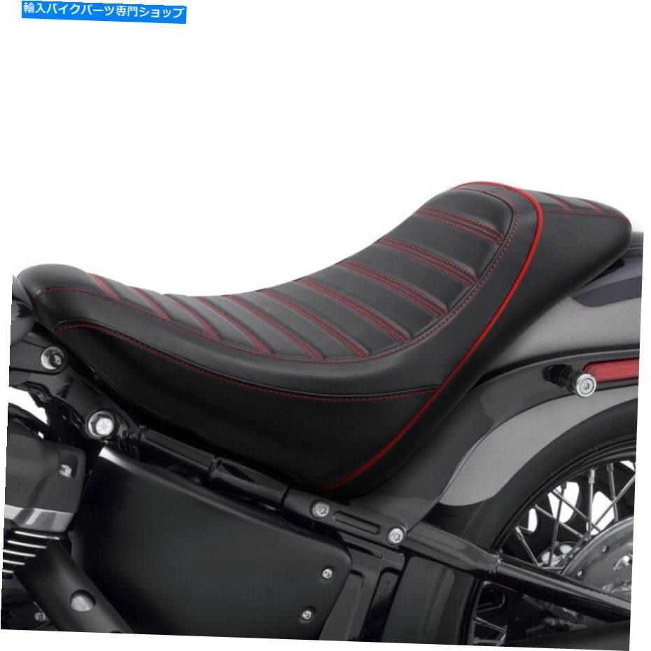 シート Harley Suftail Flhc Flhcs Flsl 18-21 20のための赤ステッチソロ運転席フィット Red Stitching Solo Driver Seat Fit For Harley Softail FLHC FLHCS FLSL 18-21 20【並行輸入品】