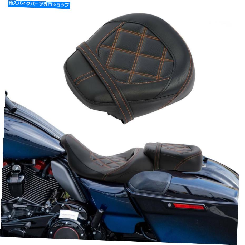 シート Harley Cvo Street Glide 2010-2012 2015-2020のためのブラック旅客ピリオンシートフィット Black Passenger Pillion Seat Fit For Harley CVO Street Glide 2010-2012 2015-2020【並行輸入品】