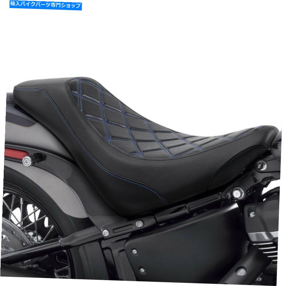 シート 青いステッチソロライダー運転席フィットハーレーソフトFLHCS FLSL 18-21 Blue Stitching Solo Rider Driver Seat Fit For Harley Softail FLHCS FLSL 18-21【並行輸入品】