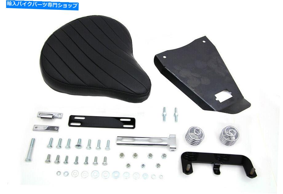 シート Mount Kit Fits Harley-Davidsonを搭載したブラックレザーソロシート Black Leather Solo Seat With Mount Kit fits Harley-Davidson【並行輸入品】