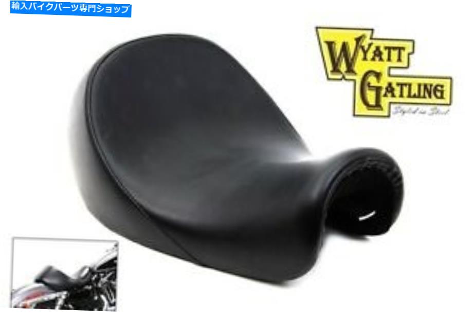 シート ブラックビニールカバーが付いているワイタットガトリングバッツバケットソロシートXL 2004アップ Wyatt Gatling butt bucket solo seat with black vinyl cover FITS XL 2004-UP【並行輸入品】