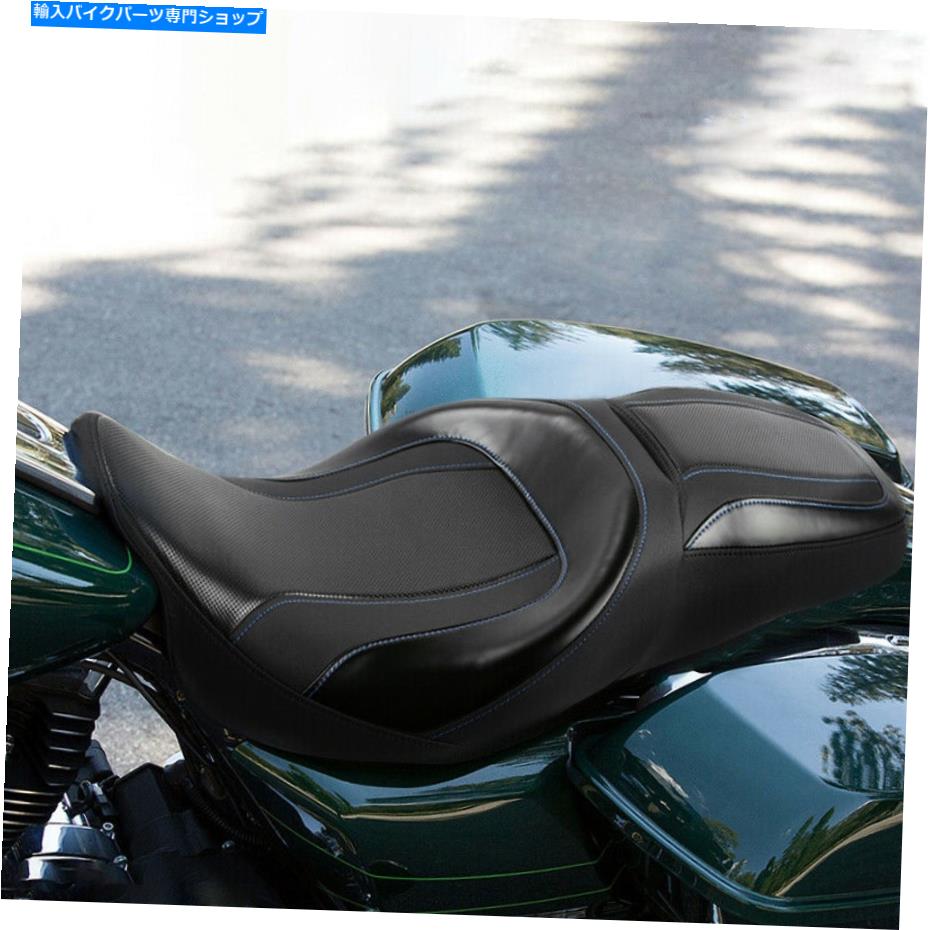 シート 青いステッチドライバーの助手席フィットハーレーツーリングロードTri Glide 09-21 Blue Stitching Driver Passenger Seat Fit For Harley Touring Road Tri Glide 09-21【並行輸入品】｜Us Custom Parts Shop USDM 54,284円