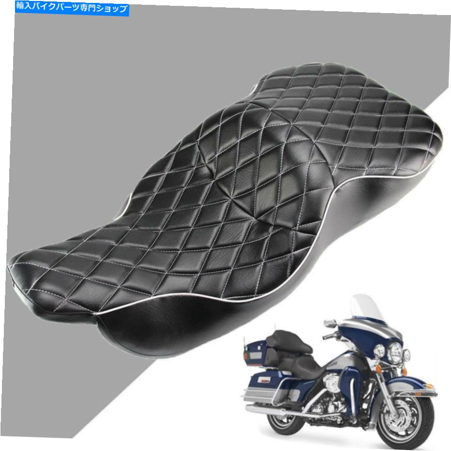 シート ハーレーツーリングエレクトラグライド1997-2007のためのライダー＆ドライバーの助手席の2つ Rider & Driver Passenger Seat Two Up For Harley Touring Electra Glide 1997-2007【並行輸入品】