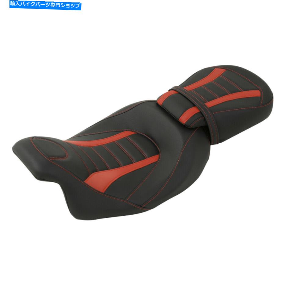 シート ハーレーツーリングロードグライドキング2009-2021ブラックレッドのための運転席旅客座席フィット Driver Passenger Seat Fit For Harley Touring Road Glide King 2009-2021 Black Red【並行輸入品】