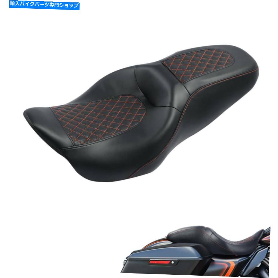 シート ブラックツーリングストリートグライド2009-2021のための黒い2つのドライバー旅客席フィット Black Two Up Driver Passenger Seat Fit For Harley Touring Street Glide 2009-2021【並行輸入品】|Us Custom Parts Shop USDM