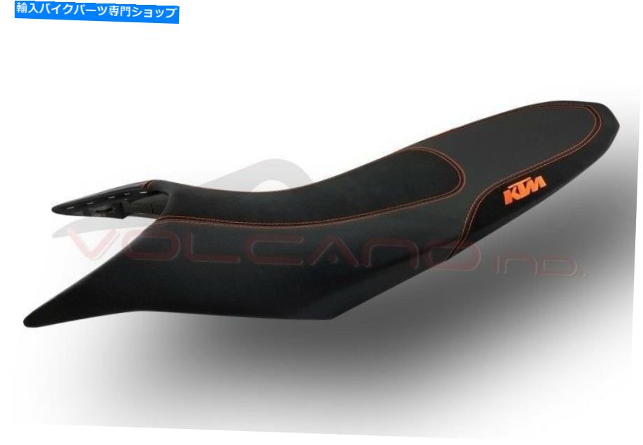 シート KTM 990スーパーモト2007-2013火山デザインシートカバーアンチスリップブラックオレンジログ KTM 990 Supermoto 2007-2013 Volcano design Seat cover Anti slip Black orange Log【並行輸入品】