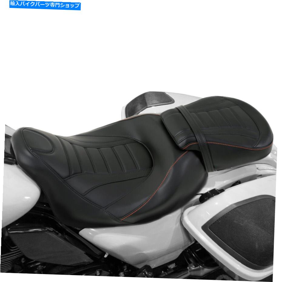 シート PUレザーライダー助手席シートフィットハーレーロードグライド09-20オレンジステッチ PU Leather Rider Passenger Seat Fit For Harley Road Glide 09-20 Orange stitching【並行輸入品】 50,233円