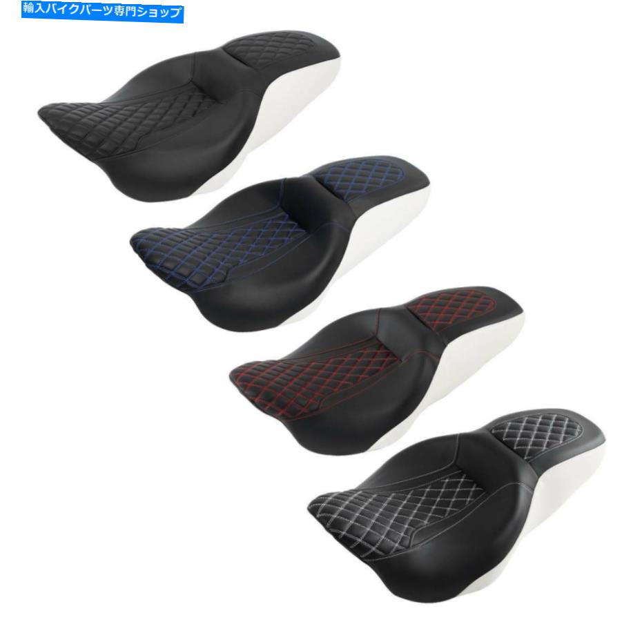 シート ブラックホワイトライダードライバー旅客シート2アップハーレーツーリング2009-2021 Black White Rider Driver Passenger Seat Two Up Fit For Harley Touring 2009-2021【並行輸入品】