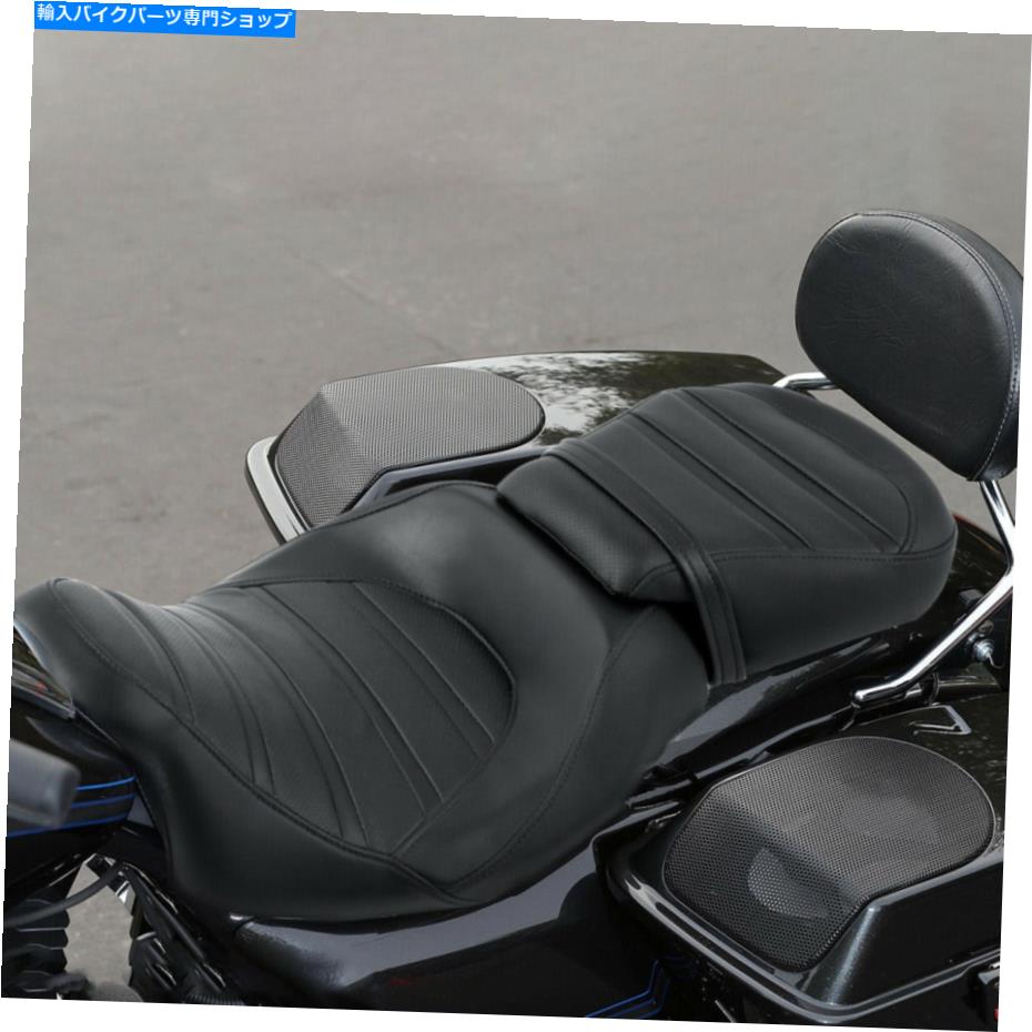 シート PUレザーライダードライバー旅客ピリオンシートフィットハーレーロードキング09-21 PU Leather Rider Driver Passenger Pillion Seat Fit For Harley Road King 09-21【並行輸入品】