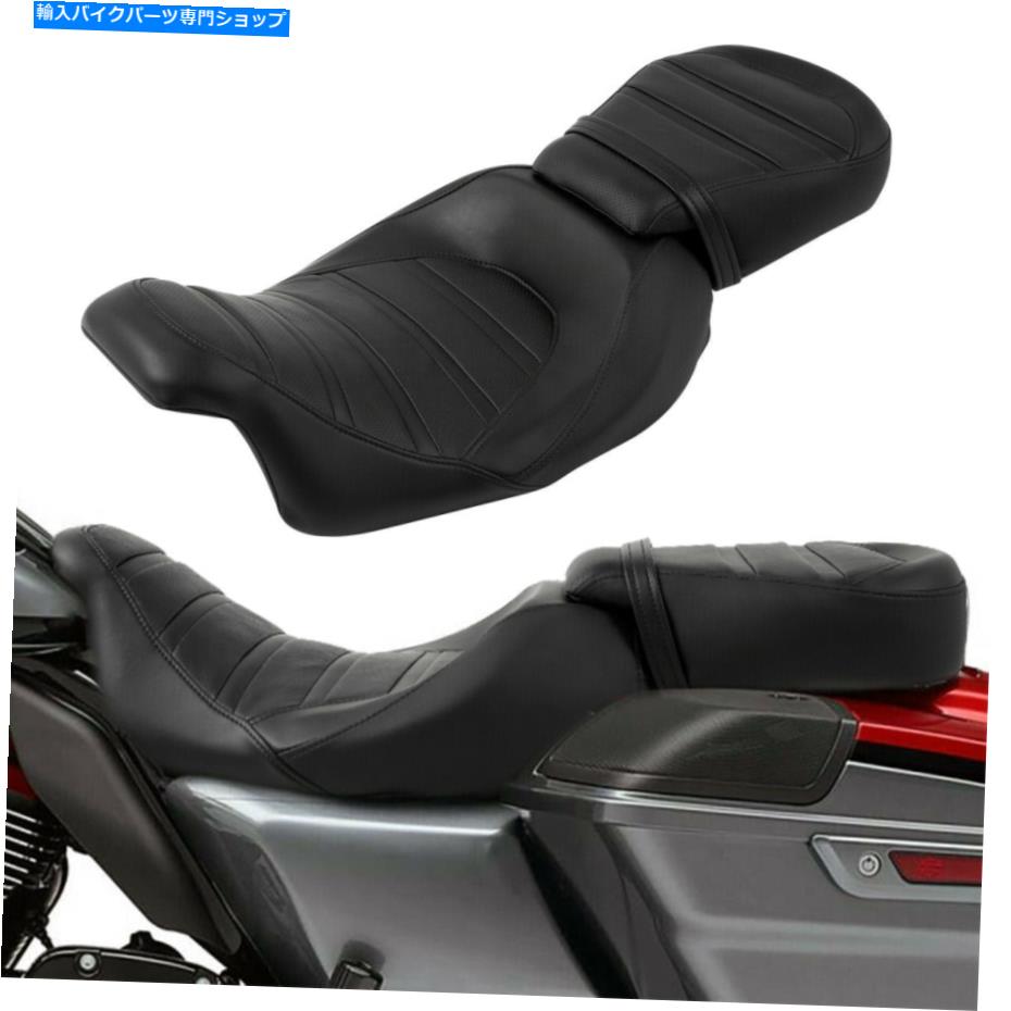 シート PUレザーライダードライバー旅客ピリオンシートフィットハーレーストリートグライド09-21 PU Leather Rider Driver Passenger Pillion Seat Fit For Harley Street Glide 09-21【並行輸入品】