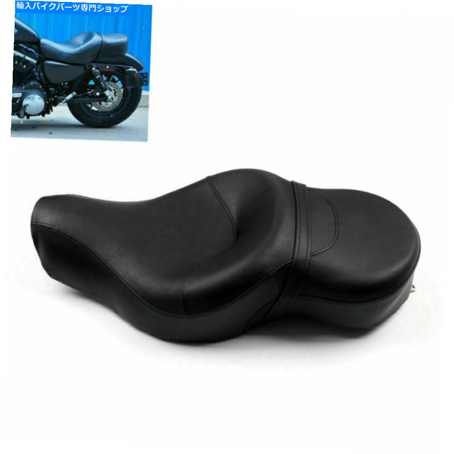 シート スポーツスターXL883N XL1200N 2004-2018ブラック用レザードライバー＆助手席2台 Leather Driver&Passenger Seat 2-up For Sportster XL883N XL1200N 2004-2018 Black【並行輸入品】