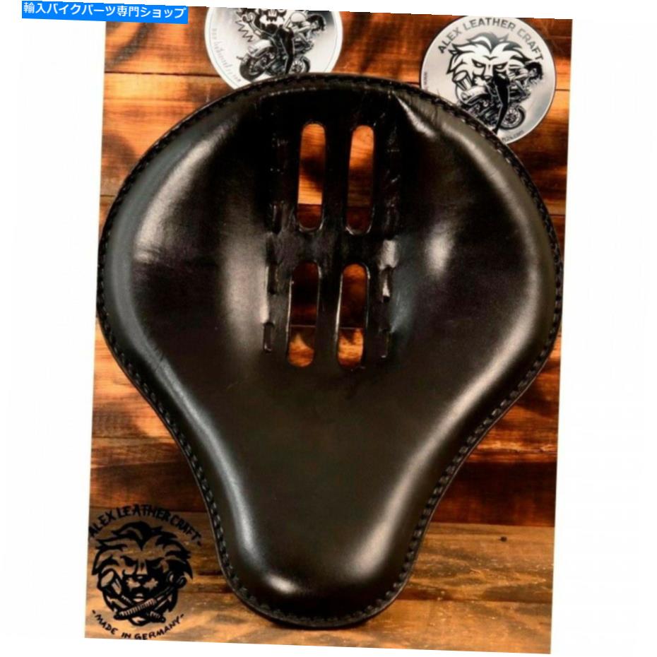 シート ボバーチョッパーカスタムレザー手作りソロシート「4Fourth Black V2」 Bobber Chopper Custom leather handmade Solo Seat \