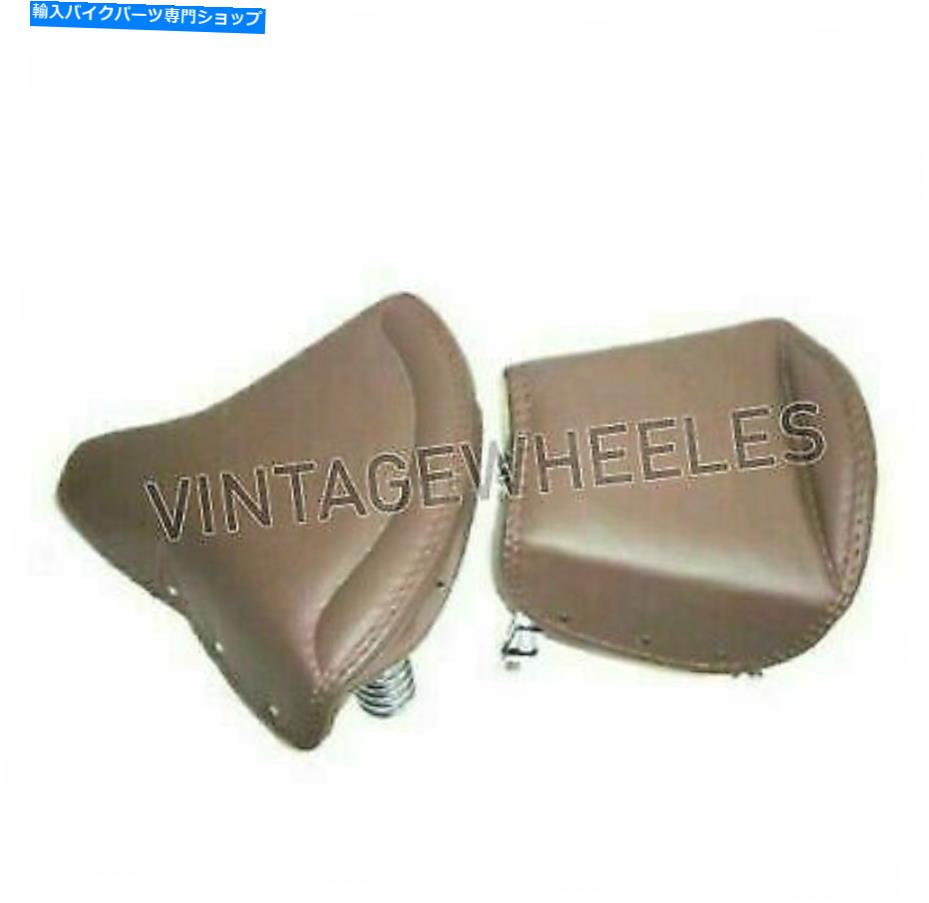 シート レザースプリングフロント&ピリオンシートダークタンフィットロイヤルエンフィールドアリエル勝利 Leather Sprung Front & Pillion Seat Dark Tan Fit For Royal Enfield Ariel Triumph【並行輸入品】|Us Custom Parts Shop USDM