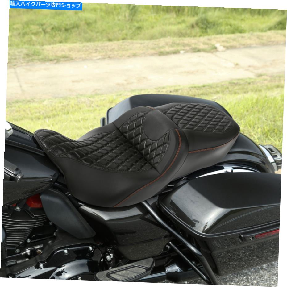 シート ブラックライダーの助手席シートフィットハーレーツーリングロードキングフリル2009-2020 2018 Black Rider Passenger Seat Fit For Harley Touring Road King FLHR 2009-2020 2018【並行輸入品】