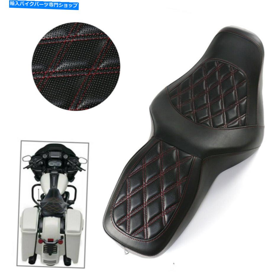 シート harley road king 97-06のためのドライバーの助手席の2つの薄型クッションフィット Driver Passenger Seat Two-up Low-Profile Cushion Fit For Harley Road King 97-06【並行輸入品】