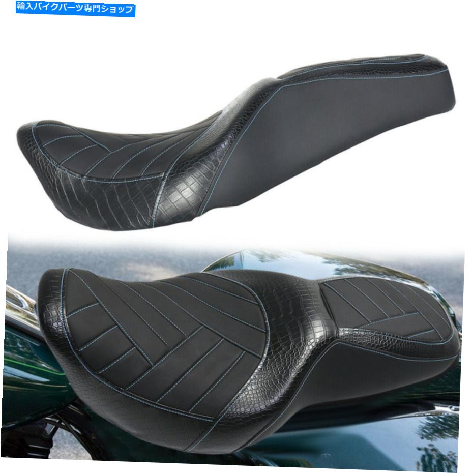 シート カスタムオートバイ2アップドライバーのためのハーレーロードキングフリル97-06 Custom Motorcycle Two Up Driver Passenger Seat for Harley Road King-FLHR 97-06【並行輸入品】