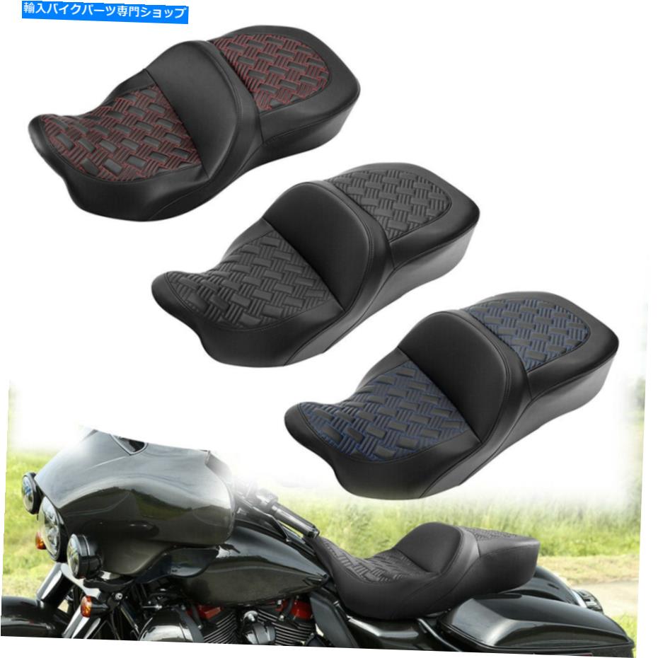 シート ハーレーツーリングストリートのためのライダードライバーの助手席の座席フィット2009-2021アメリカ Rider Driver Passenger Seat Fit For Harley Touring Street Tri Glide 2009-2021 US【並行輸入品】