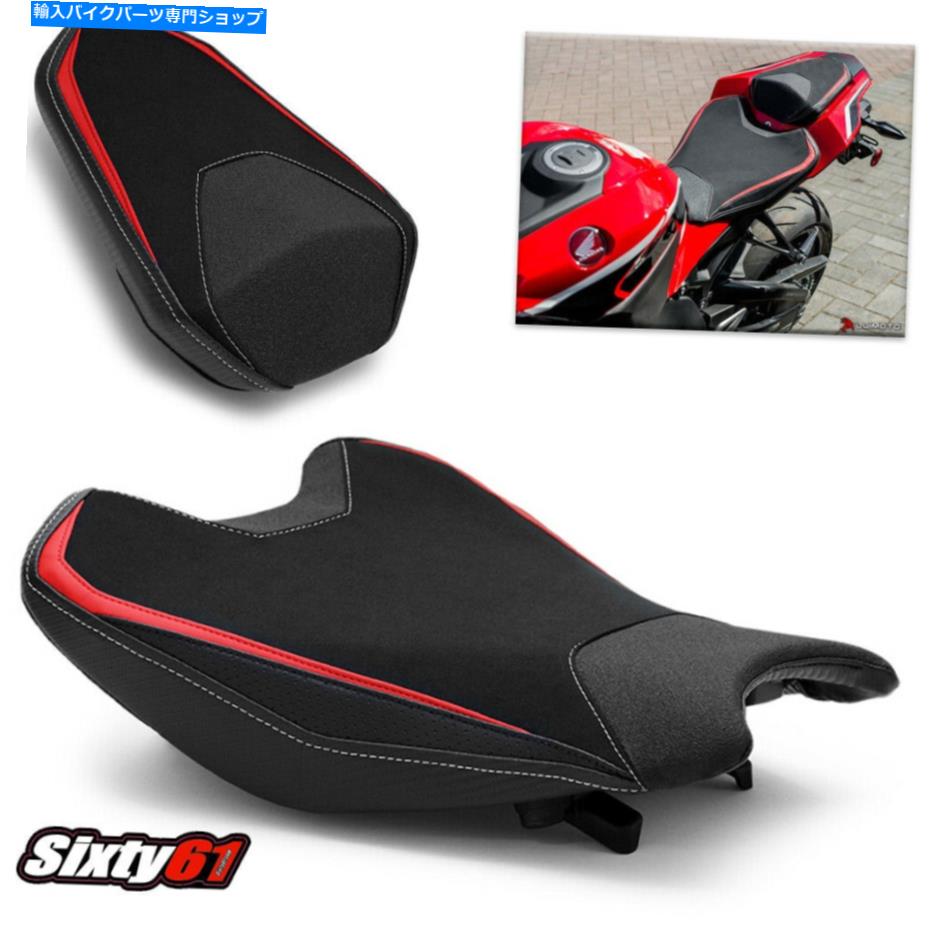 シート ホンダCBR1000RRシートカバー2017 2018 2019ルイモトフロントリアレッドホワイトステッチ Honda CBR1000RR Seat Covers 2017 2018 2019 Luimoto Front Rear Red White Stitch【並行輸入品】