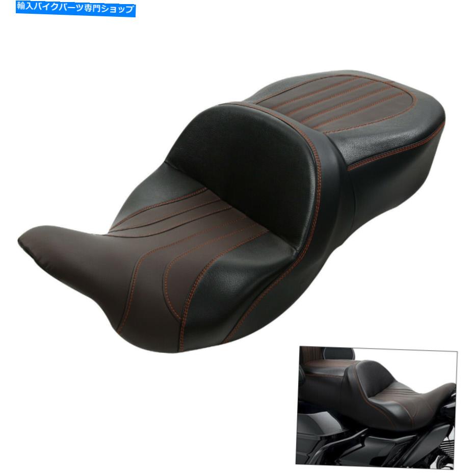 シート ライダードライバー＆旅客席フィット＆ハーレーツーリングロードストリートグライド2009-2021 Rider Driver & Passenger Seat Fit For Harley Touring Road Street Glide 2009-2021【並行輸入品】