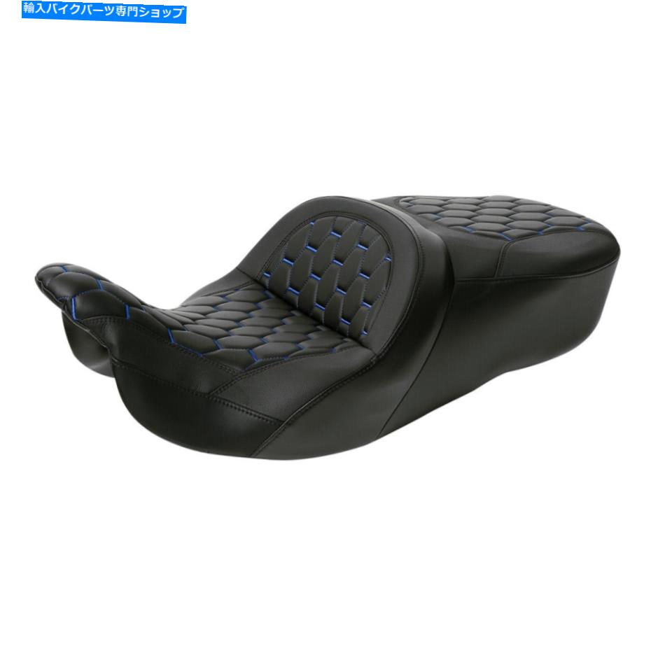 シート ブラックブルーステッチドライバー助手席フィットハーレーストリートグライド09-21 10 Black Blue Stitching Driver Passenger Seat Fit For Harley Street Glide 09-21 10【並行輸入品】