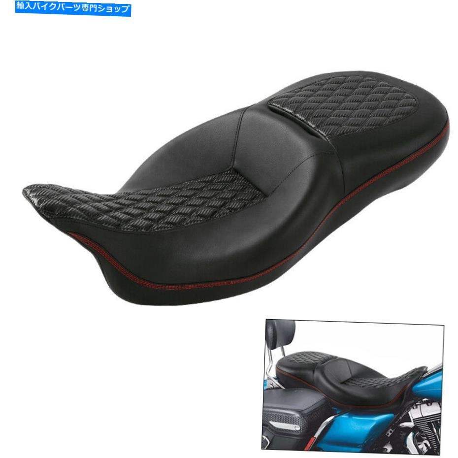 シート 赤いステッチドライバーの助手席フィットハーレーツーリングロードグライドキング09-21 Red Stitching Driver Passenger Seat Fit For Harley Touring Road Glide King 09-21【並行輸入品】