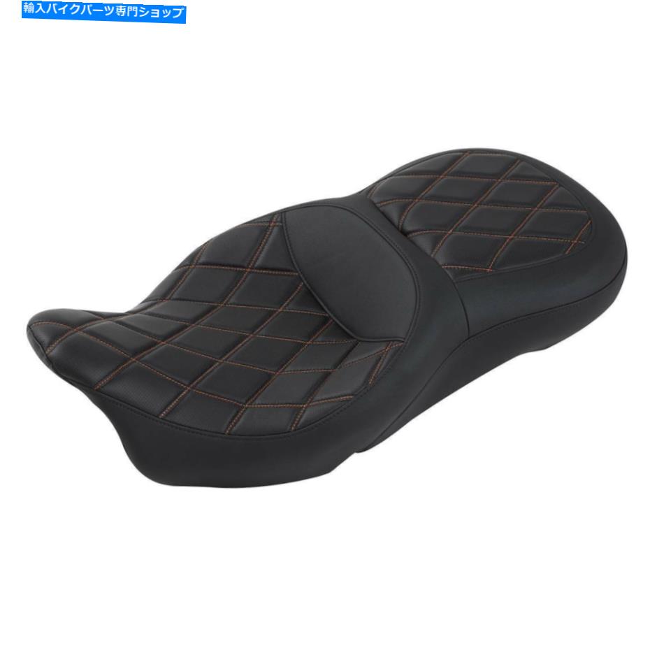 シート ハーレーロードグライドFltrx 09-21のための黒い茶色のドライバーの乗客のピリオンシートフィット Black Brown Driver Passenger Pillion Seat Fit For Harley Road Glide FLTRX 09-21【並行輸入品】