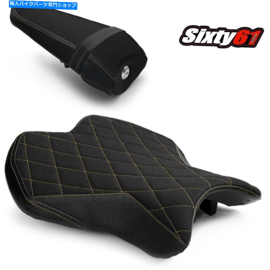 シート ヤマハR6シートカバー2017 2018 2019 2019 2020 Luimoto Black Gold Tec-Grip Suede Yamaha R6 Seat Covers 2017 2018 2019 2020 Luimoto Black Gold Tec-Grip Suede【並行輸入品】