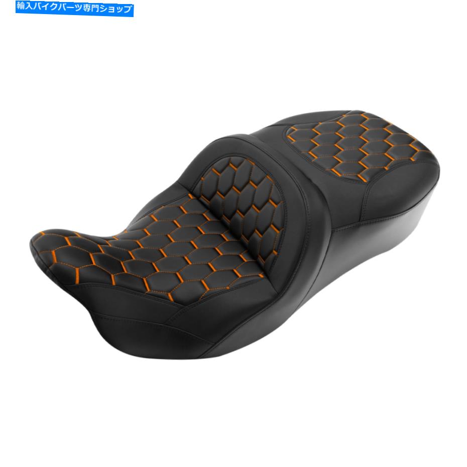 シート ハーレーロードグライドエレクトラグライド09-21のための黒オレンジドライバーの助手席シートフィット Black Orange Driver Passenger Seat Fit For Harley Road Glide Electra Glide 09-21【並行輸入品】 55,702円
