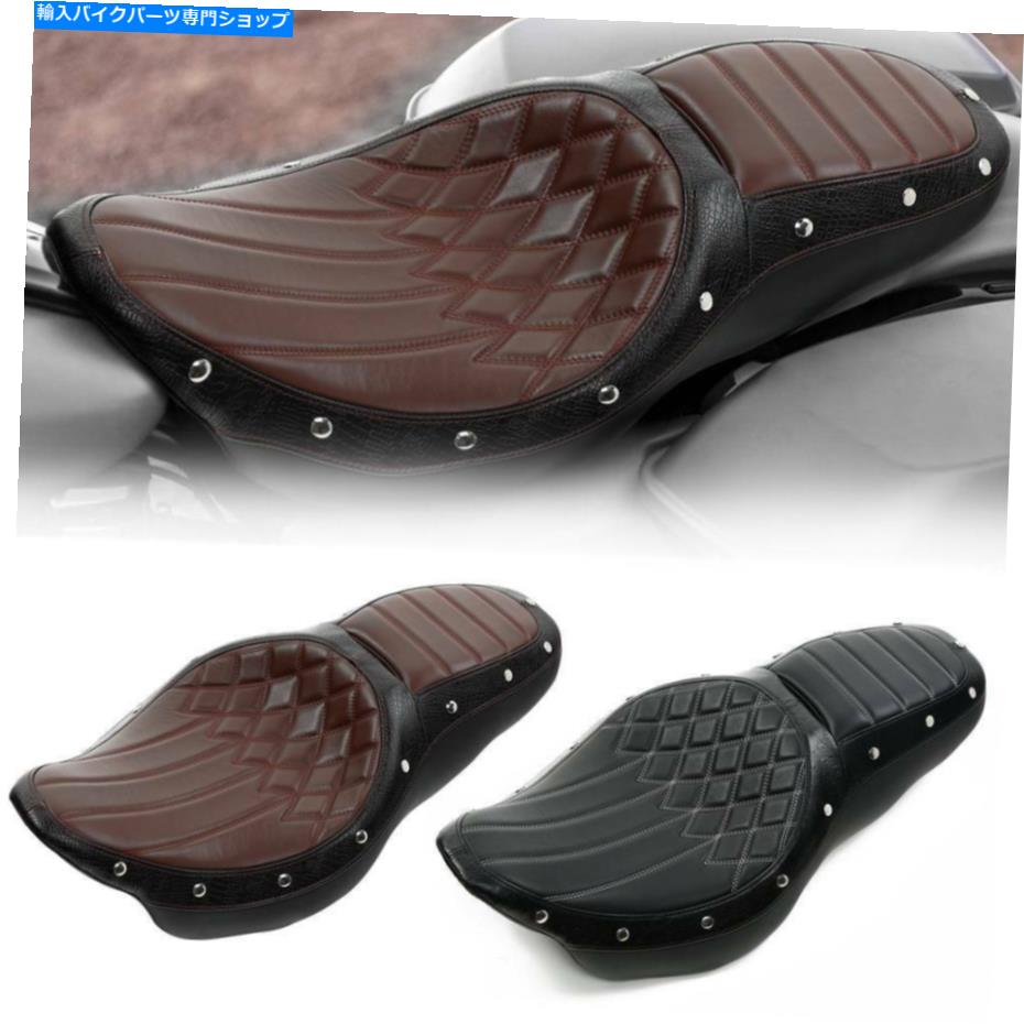 シート ブラウン/ブラックドライバーの助手席フィットハーレーツーリングロードキンググライド09-21 Brown/Black Driver Passenger Seat Fit For Harley Touring Road King Glide 09-21【並行輸入品】