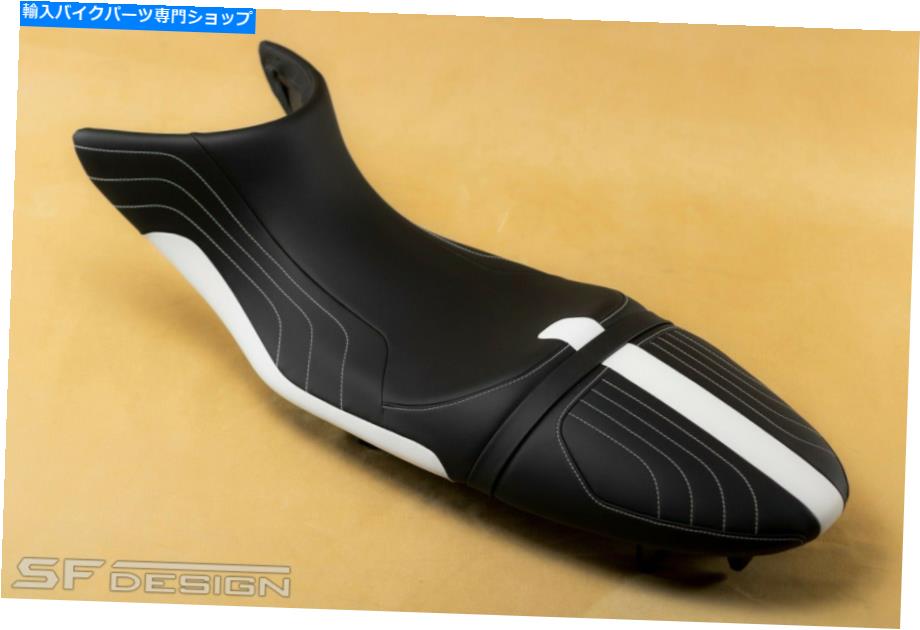 シート SFデザインBMW R1200R K27 2005-2014高級シートカバーブラックホワイト SF-Design BMW R1200R K27 2005-2014 exclusive seat cover Black White【並行輸入品】