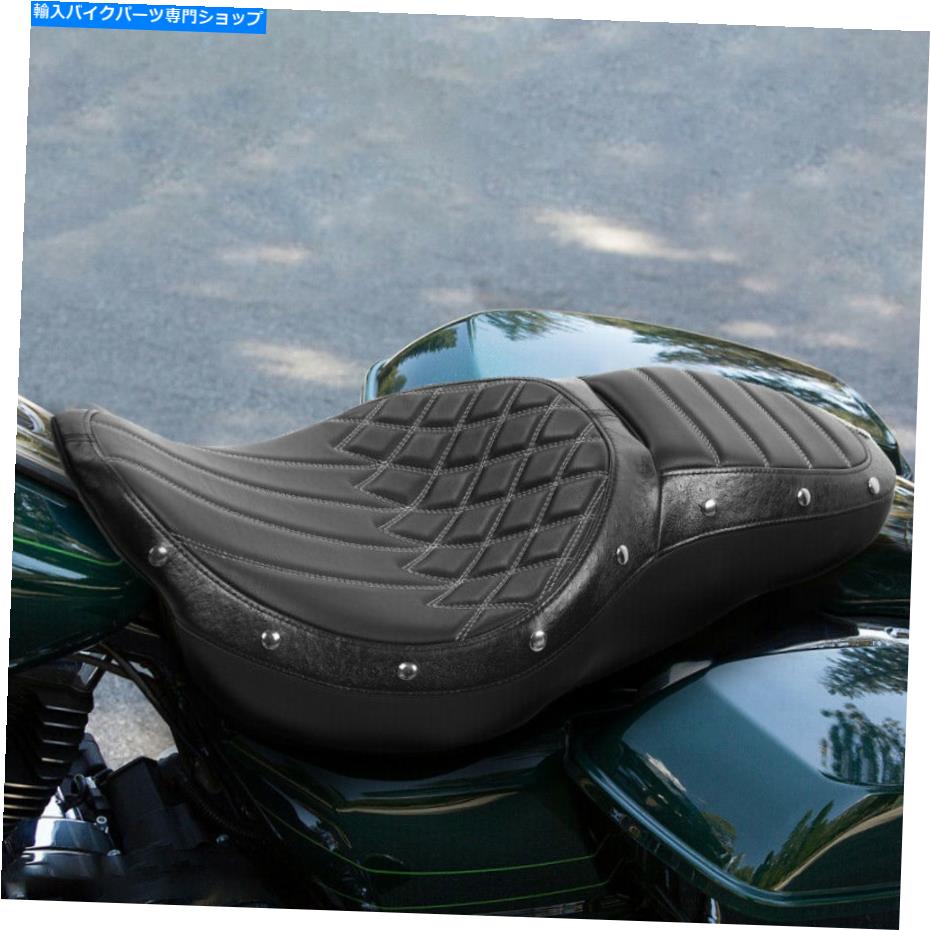 シート ハーレーツーリングロードグライド09-21ブラックのためのワンピースドライバーの助手席シートフィット One Piece Driver Passenger Seat Fit For Harley Touring Road Glide 09-21 Black【並行輸入品】