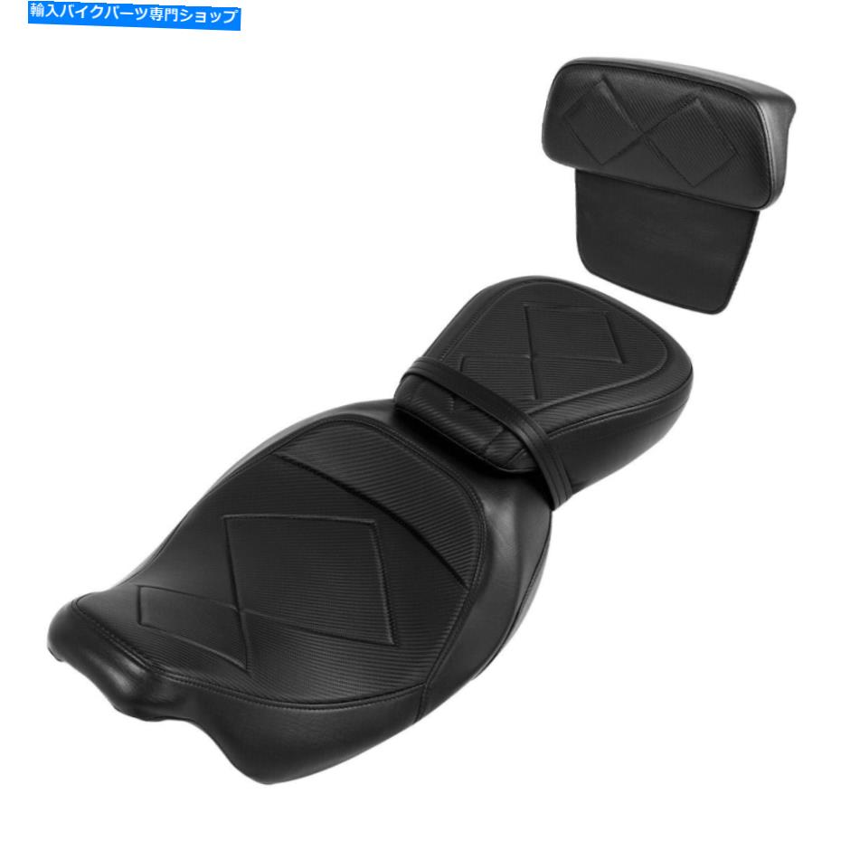 シート ブラックPUドライバの助手席＆背もたれのフィットハーレーCVO Ultra Limited 14-21 Black PU Driver Passenger Seat & Backrest Fit For Harley CVO Ultra Limited 14-21【並行輸入品】