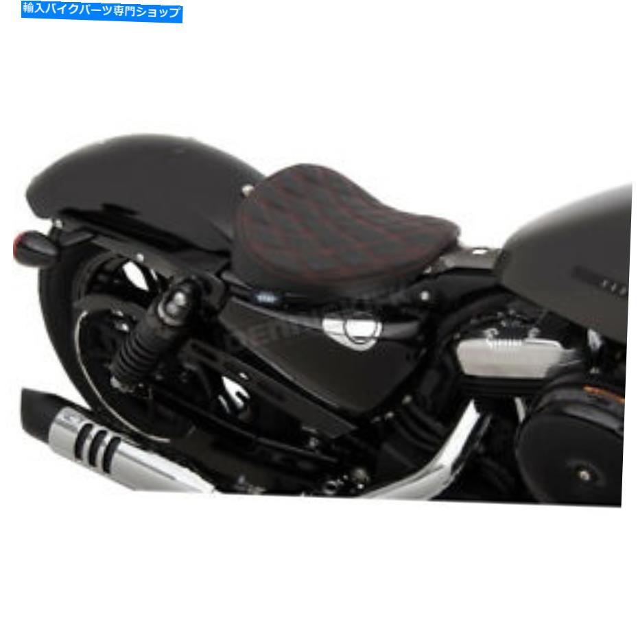 シート Drag Spec Black Bobberスタイルダブルダイヤモンドレッドステッチソロシート - 0804-0741 Drag Spec Black Bobber-Style Double-Diamond Red Stitch Solo Seat - 0804-0741【並行輸入品】