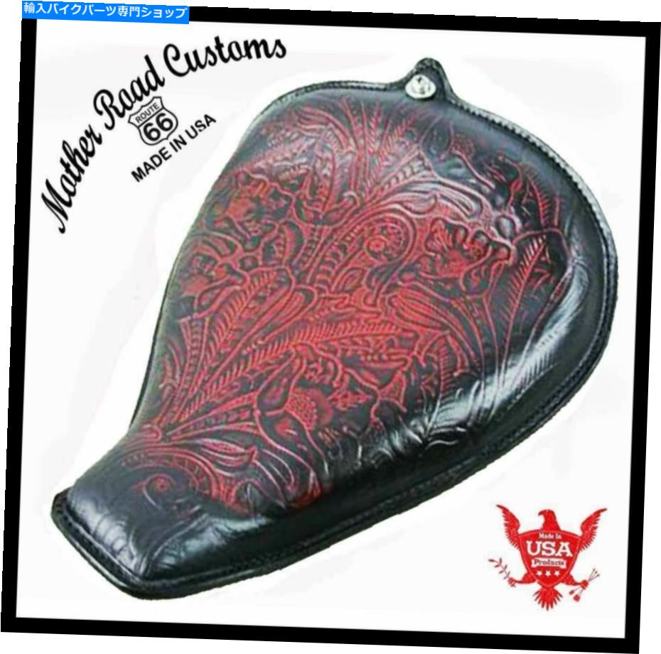 シート フレームシートハーリースポーツスター2004-2006アンティーク赤ツールルーチすべてのモデル On The Frame Seat Harley Sportster 2004-2006 Antique Red Tooled Leath All Models【並行輸入品】
