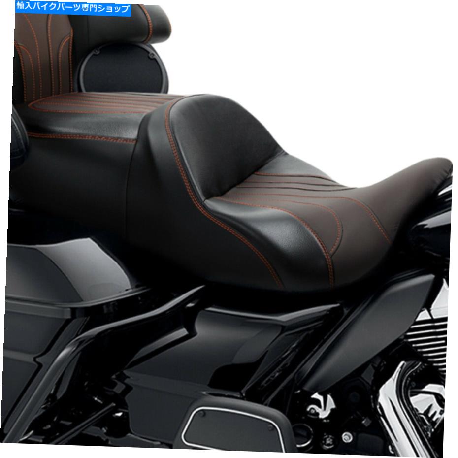 シート ブラックブラウンライダーの助手席フィットハーレーツーリングストリートグライド09-21 2010 Black Brown Rider Passenger Seat Fit For Harley Touring Street Glide 09-21 2010【並行輸入品】